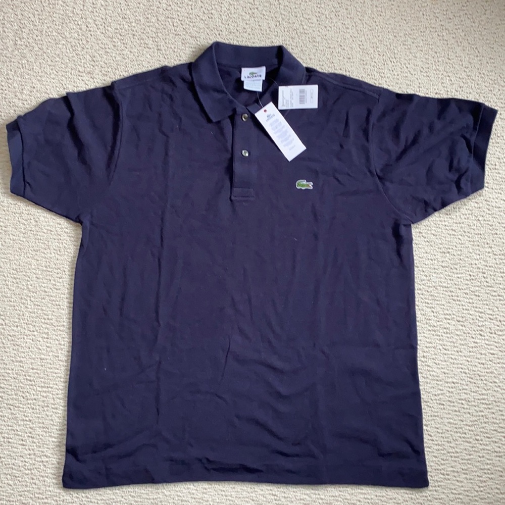 Lacoste Classic Pique Polo Navy blue, sz 6/Lg, new